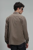 Lufian Oversize Kadife Erkek Gömlek - Uzun Kol - Minimalist Tarz - 8