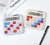 12 Haneli Güneş Enerjili Hesap Makinesi Açılı Geniş Ekran, Çift Güç Kaynağı Solar BÜYÜK BOY SARI - 1