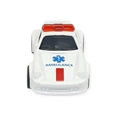 Çek Bırak Metal Küçük Arabalar 8 cm - SH40031 - Beyaz Ambulans Arabası thumbnail 4