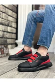 aradimtaradim BA0329 3 Bant Siyah Kırmızı Detaylı Kalın Taban Casual Erkek Ayakkabı thumbnail 2