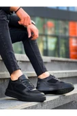 Arda Erkek AyakkabıKB-X8 Kuback Siyah Cilt Siyah Süet Detaylı Siyah Yüksek Taban Günlük Spor Ayakkabı thumbnail 1