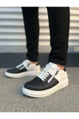 Joy Ayakkabı JY155 Warrior Bağcıklı ve Fermuarlı Cilt Erkek Günlük Sneaker Ayakkabı CBT - Beyaz/Siyah thumbnail 2