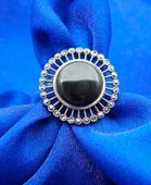 925 Ayar Kadın Gümüş Oltu Taşı Yüzük sy00051 thumbnail 4