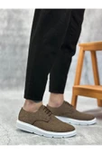 Arda BA0003 Bağcıklı Klasik Spor Keten Kahverengi Beyaz Taban Casual Erkek Ayakkabı thumbnail 3