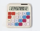 12 Haneli Güneş Enerjili Hesap Makinesi Açılı Geniş Ekran, Çift Güç Kaynağı Solar BÜYÜK BOY SARI - 2