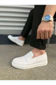 Joy Ayakkabı JY180 Estilo X Bağcıksız Cilt Erkek Günlük Spor Klasik Ayakkabı CBT - Beyaz thumbnail 3