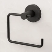 Siyah Kapaksız WC Kağıt Aparatı Vidalı Paslanmaz Metal Duvar Tipi Tuvalet Kağıtlık Banyo Aksesuarı thumbnail 1