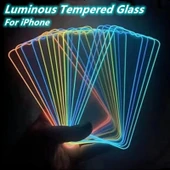 Apple iPhone 11 Luminous Fosforlu Tam Kaplayan Cam Mavi thumbnail 2