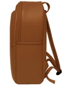 Yuga Suni Deri Dört Gözlü Sırt Çantası Taba - 3