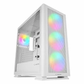 Rampage Vanguard V2 White USB 3.2 RGB eATX Mid Tower Beyaz Kasa thumbnail 1