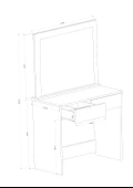 DF02110B Aynalı Beyaz Makyaj Masası thumbnail 5