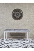 Beyaz Boyalı Diktörtgen 100 cm x 40 cm Oturak Puf - Bench - Makyaj Oturağı - Oturak Gri Renk 100 x 40 Boyut/Ebat thumbnail 3