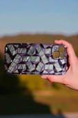 Kılıfx İPhone 13 / 14 / 15 Uyumlu Geometrik Elmas Desenli Mor Telefon Kılıf thumbnail 2