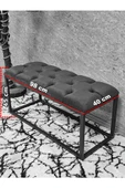 Beyaz Boyalı Diktörtgen 100 cm x 40 cm Oturak Puf - Bench - Makyaj Oturağı - Oturak Füme Renk 100 x 40 Boyut/Ebat thumbnail 5