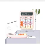 12 Haneli Güneş Enerjili Hesap Makinesi - Açılı Geniş Ekran, Çift Güç Kaynağı Solar Pil PEMBE RENK - 5