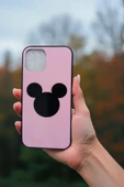 Kılıfx İphone 12 / 12 Pro Uyumlu Mickey Mouse Baskılı Pembe Kılıf thumbnail 3