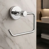 Gümüş Krom Kapaksız WC Kağıt Aparatı Vidalı Paslanmaz Metal Duvar Tuvalet Kağıtlık Banyo Aksesuarı thumbnail 5