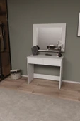 DF02110B Aynalı Beyaz Makyaj Masası thumbnail 3