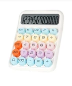 12 Haneli Güneş Enerjili Hesap Makinesi - Açılı Geniş Ekran, Çift Güç Kaynağı Solar Pil BEYAZ RENK - 5