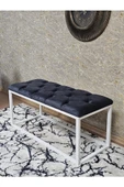 Beyaz Boyalı Diktörtgen 100 cm x 40 cm Oturak Puf - Bench - Makyaj Oturağı - Oturak Füme Renk 100 x 40 Boyut/Ebat thumbnail 4