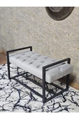 Siyah Boyalı Metal 80 cm Puf Bench - Antre Puf - Hol Bench - Puf - Oturak - Bench Gri Renk 90 x 45 Boyut/Ebat thumbnail 4
