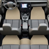 5 Parça Açık Kahverengi Araç Halı Paspas Takımı / Ön ve Arka Uyumlu Taban Koruyucu thumbnail 2