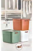 Mithra Life 3 lü 3 Renkli 20 lt Mega Çok Amaçlı Kapaklı Organizer Saklama Kabı Kutu MIT1267 thumbnail 1