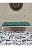 Beyaz Boyalı - L - Ayaklı 100 cm x 38 cm Oturak - Bench - Makyaj Taburesi - Makyaj Oturak Yeşil Renk 100 x 40 Boyut/Ebat - 2