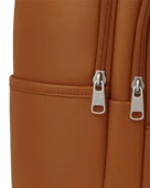 Yuga Suni Deri Dört Gözlü Sırt Çantası Taba - 4