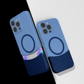 Apple iPhone 15 Pro Max Kılıf M-Safe Şarj Özellikli Mıknatıslı  Duble Kapak thumbnail 2