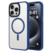 Apple iPhone 15 Pro Max Kılıf Mat Arka Yüzey Wireless Şarj Özellikli  Flet M-safe Kapak thumbnail 1