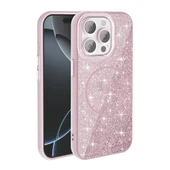 Apple iPhone 15 Pro Max Kılıf M-safe Şarj Özellikli Parlayan Simli  Okso Kapak thumbnail 1