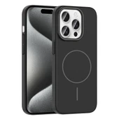 Apple iPhone 15 Pro Kılıf M-safe Şarj Özellikli  Ruby Sert Kapak thumbnail 1