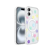 Apple iPhone 16 Plus Kılıf M-Safe Şarj Özellikli Şeffaf  Folk Sert Kapak thumbnail 1