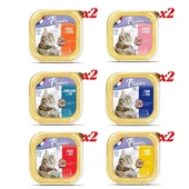 Plaisir 12'li Süper Karışık Kedi Yaş Maması Paketi 12 x 100 gr - 1