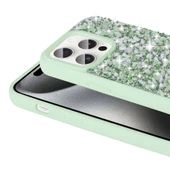 Apple iPhone 15 Pro Max Kılıf Parlak Taşlı Tasarım  Linea Diamond Kapak thumbnail 6