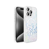 Apple iPhone 15 Pro Max Kılıf M-Safe Şarj Özellikli Şeffaf  Folk Sert Kapak thumbnail 1