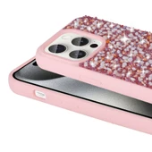 Apple iPhone 15 Pro Kılıf Parlak Taşlı Tasarım  Linea Diamond Kapak thumbnail 5