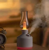 Vintage Şarjlı Gece Lambası &GRİ Hava Nemlendirici Buhar Makinesi 280ml - 2