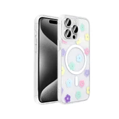 Apple iPhone 15 Pro Max Kılıf M-Safe Şarj Özellikli Şeffaf  Folk Sert Kapak thumbnail 1