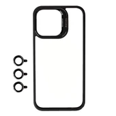 Apple iPhone 15 Pro Kılıf Kamera Lens Korumalı Standlı  Klon Lensli Kapak thumbnail 1