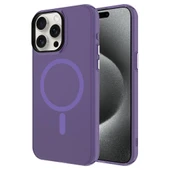 Apple iPhone 15 Pro Kılıf  M-safe Şarj Özellikli Buzlu Transparan C-Pro Sert Kapak thumbnail 1