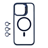 Apple iPhone 15 Pro Max Kılıf M-safe Şarj Özellikli Standlı  M-safe Klon Lensli Kapak thumbnail 2