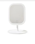 3 Renk Led'li Taşınabilir Şarjlı Işıklı KARE Makyaj Aynası Beyaz Renk - 1