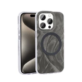 Apple iPhone 15 Pro Kılıf M-safe Şarj Özellikli Fırça Boya Desenli  Palet Kapak thumbnail 2