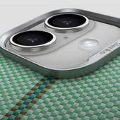 Apple iPhone 16 Kılıf M-safe Şarj Özellikli Karbon Fiber Tasarımlı Benks Passion Green ArmorAir Kevlar Kapak thumbnail 6