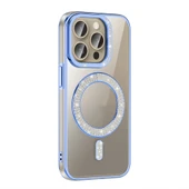 Apple iPhone 15 Pro Max Kılıf Pırlanta Taş Tasarımlı M-safe Şarj Özellikli  Karetta Silikon Kapak thumbnail 1