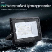 Elektrikle Çalışır, 50 Watt Yeşil Işık İç ve Dış Mekan Slim Led Projektör, Yağmurdan Etkilenmez thumbnail 3