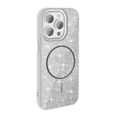 Apple iPhone 15 Pro Kılıf M-safe Şarj Özellikli Parlayan Simli  Okso Kapak thumbnail 4