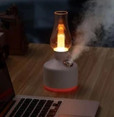 Vintage Şarjlı Gece Lambası &GRİ Hava Nemlendirici Buhar Makinesi 280ml - 1